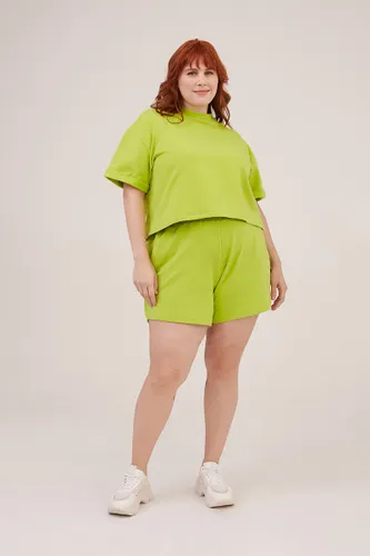 Shorts Cintura Alta Básico Verde Limão