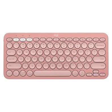 Teclado sem Fio Logitech, Bluetooth e USB, Pebble Keys 2 K380s, Easy-Switch e Pilha Inclusa, Rosa - 920-011791