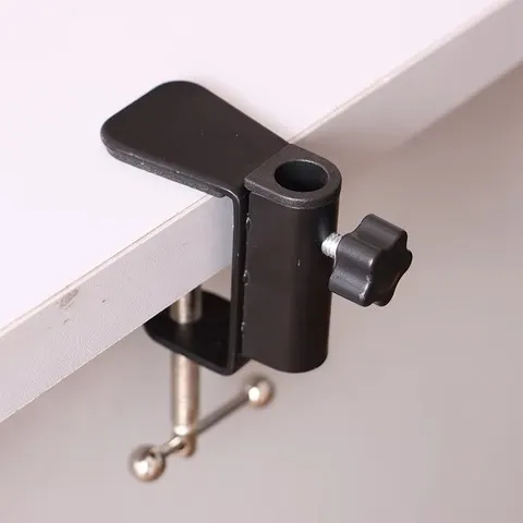 1 unidade/prático/resistente/para uso intensivo/metal+plástico/para montagem em mesa/clip/para microfone/luminária de mesa/suporte