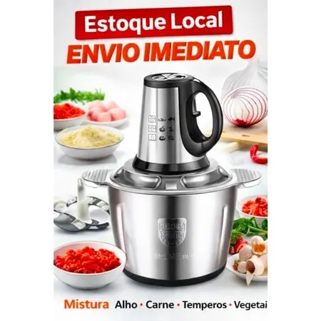 2L/3L Picador de Alimentos Moedor de Carne Mixer Elétrica Processador Cozinha Casa Alho - 110v-220v