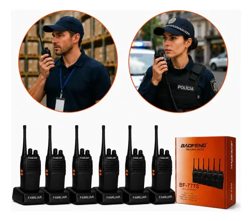 Kit 6 Radio Baofeng Walk Talk Comunicador 16 Ch 12km 777s