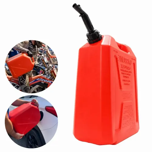Galão Combustível Transporte Gasolina 20l Certificado Tanque Reserva Bico Funil Dosador Bombona Abastecimento Emergência Reutilizável Reservatório Industrial Profissional Automotivo Náutico Barco Moto
