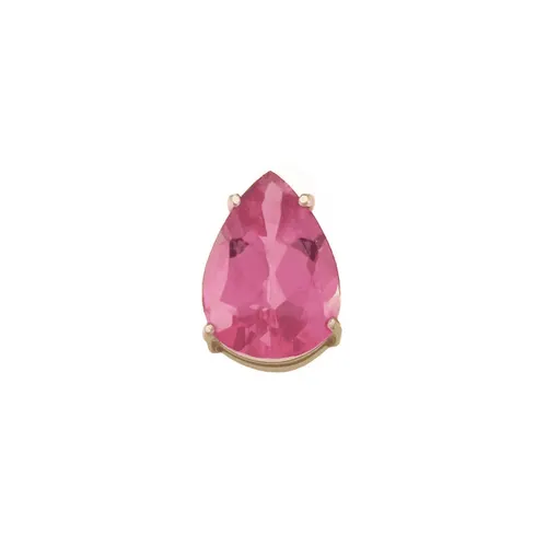 Pingente Gota Turmalina Pink 8x6mm em Ouro 18K
