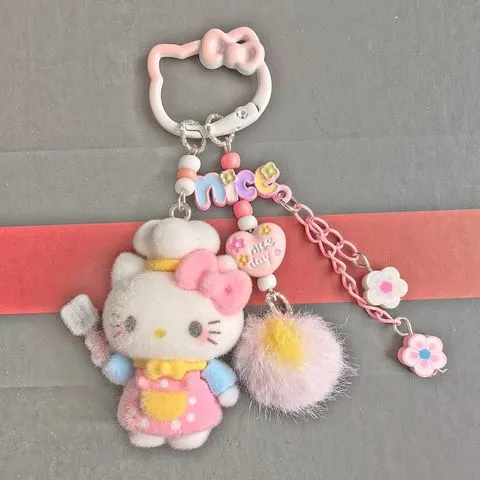 Novo Pingente de Pelúcia Hello Kitty Série MIU Dopamina para Celular, Acessório DIY para Bolsa e Chaveiro, Brinquedo da Moda