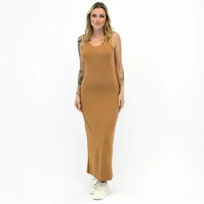 Vestido Rovitex Midi Regata em Malha Feminino