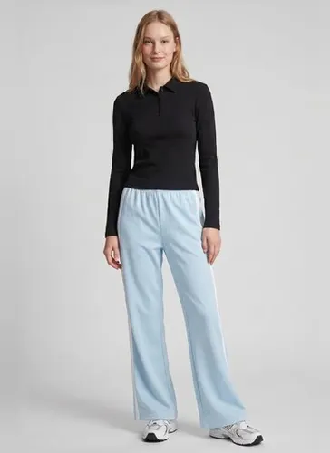 Blusa Feminina Manga Longa com Gola Polo (Preto) Just Basic