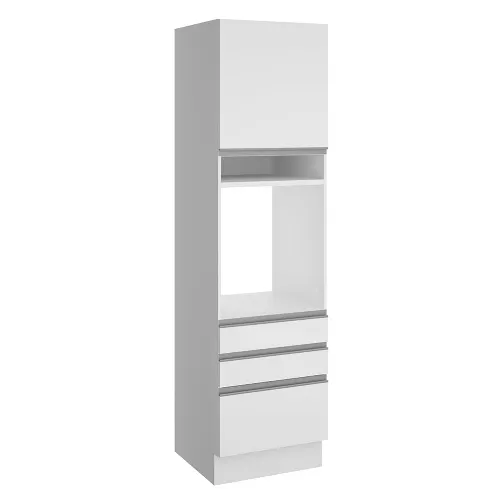 Torre Quente Madesa Glamy 60 cm 1 Porta 3 Gavetas Branco