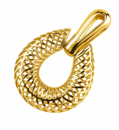 Pingente Gota Trabalhada Vazada 2,3 cm em Ouro 18K