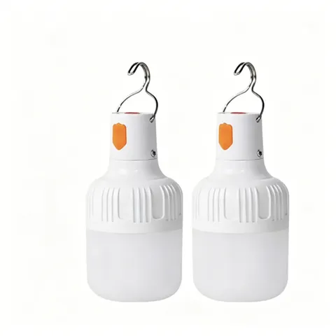 2 Lâmpadas LED Recarregáveis USB para Camping com Gancho, Luminária Portátil de Emergência para Pesca, Caminhada, Barraca e Iluminação Externa