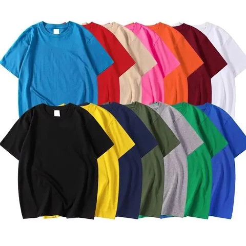 Novas Camisetas de Algodão 100% em Cores Candy para Homens e Mulheres, 14 Cores, Oversized, Manga Curta, Alta Qualidade, Camisetas de Marca, Roupas Confortáveis