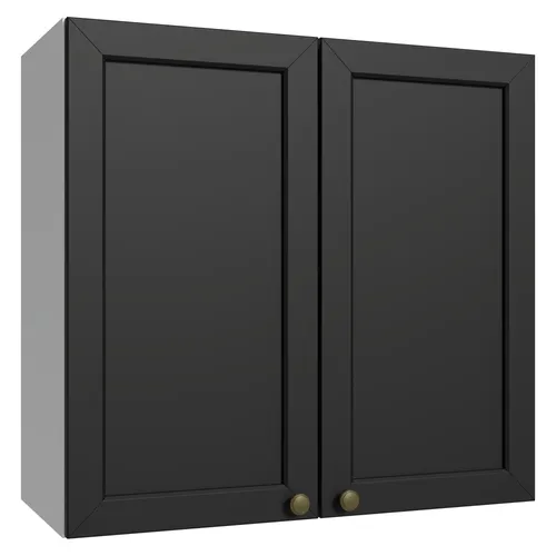 Armário Aéreo 70 cm 2 Portas Branco/Preto Vik Madesa