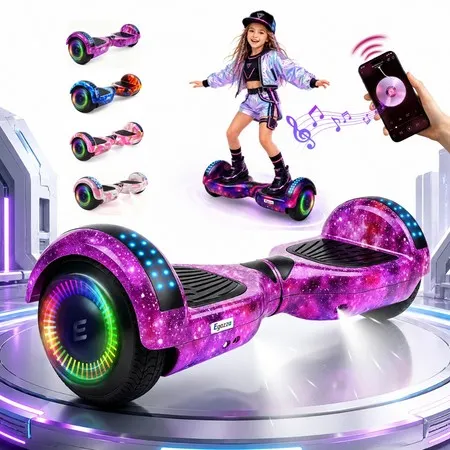 Egazza Skate elétrico das crianças 700 W Vida útil da bateria 60-90 minutos Bluetooth 6.5"
