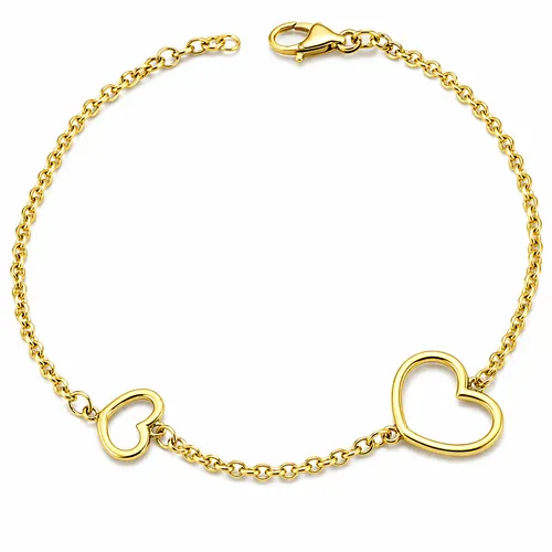 Pulseira 21 cm Elos Portuguesa Bicolor em Ouro 18K