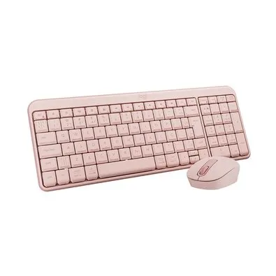 Kit Teclado e Mouse sem Fio Logitech MK250 Compacto, Mouse Ambidestro, Bluetooth, ABNT2, Compatível PC e Mac, Rosa - 920-013518
