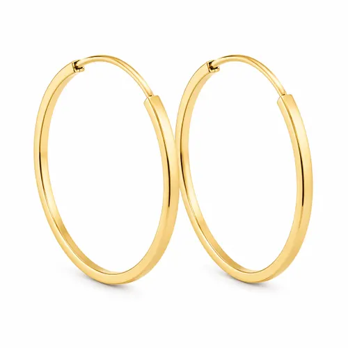 Brinco Argola Redonda com Fio Quadrado 1,8 cm em Ouro 18K