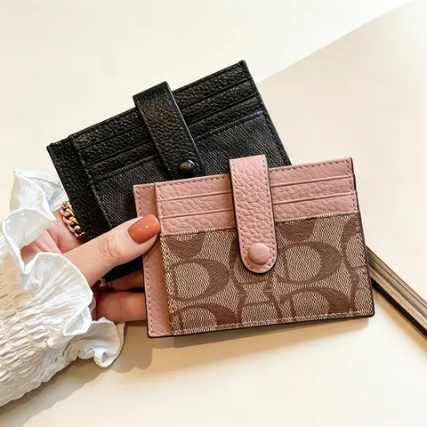 Porta-cartões ultrafino e elegante, estilo minimalista, carteira curta tipo envelope para mulheres e meninas, com aplicações, porta-cartões e documentos, bolsa para dinheiro.