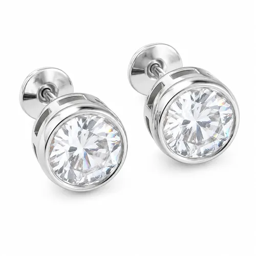 Brinco Redondo 6 mm com Zircônia em Prata 925