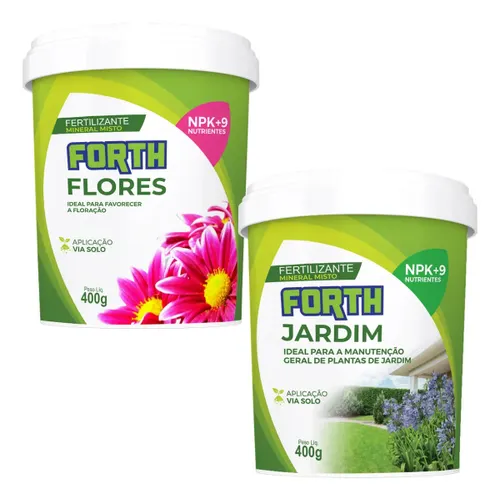 Kit Adubo 1 Forth Flores Floração 400g + 1 Forth Jardim 400g