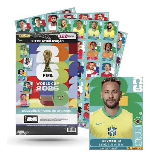 Kit de Atualização do Álbum 120 figurinhas Panini da Copa do Mundo Fifa 2026