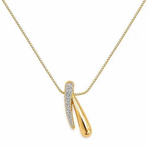 Colar Veneziana Pavê com 18 Diamantes 45 cm em Ouro 18K