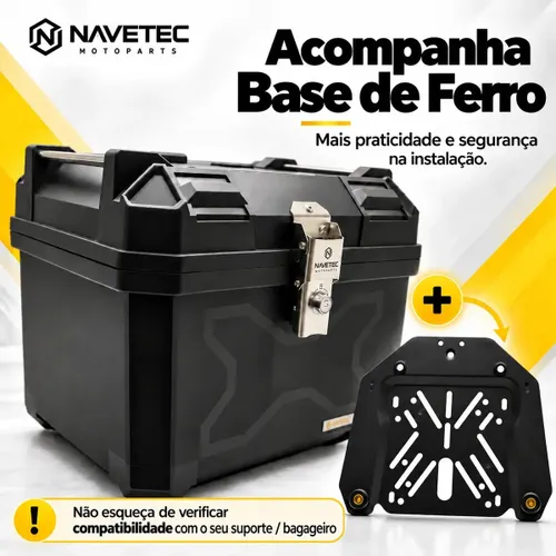 Bau Moto Bike Bauleto Traseiro 45l Base Plástico com Encosto
