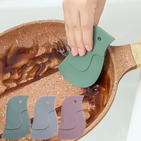 Raspador macio multifuncional para cozinha doméstica, ferramenta de limpeza de sujeira e graxa, raspador de silicone para limpar panelas e manchas de óleo