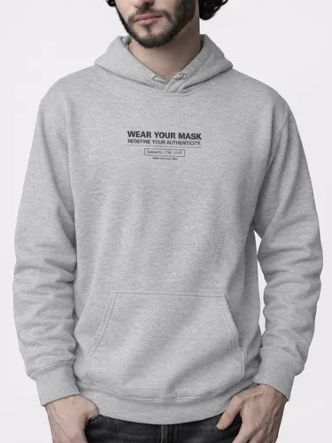 Moletom Canguru Masculino Estampa Authenticity Malha Premium Cinza