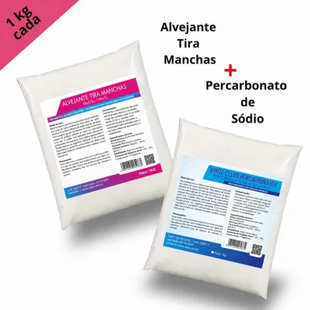 Percarbonato 1kg + Alvejante 1kg