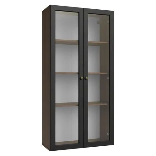 Módulo Cristaleira 70 cm 2 Portas de Vidro Rustic/Preto Vik Madesa