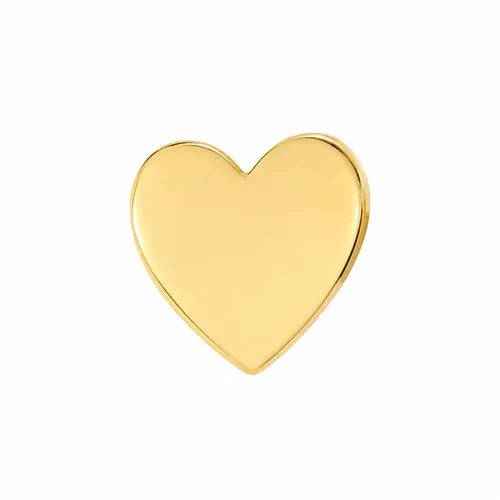 Pingente Coração Chapa 1cm  em Ouro 18K
