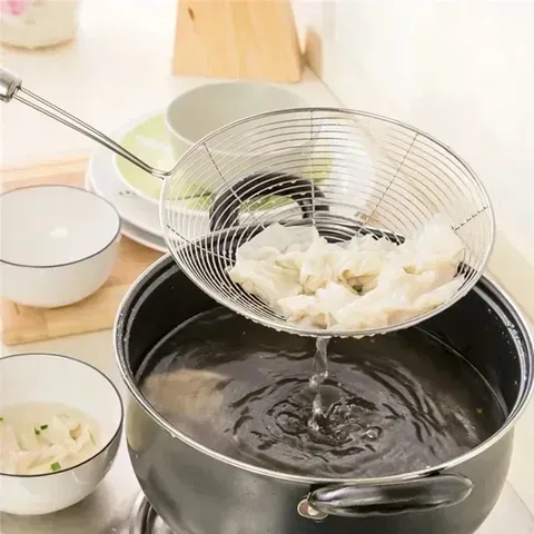 Filtro de Batatas Fritas de Aço Inoxidável, Panela de Óleo, Filtros de Alimentos, Utensílios Separadores, Cozimento, Peneira de Alimentos, Ferramentas de Cozinha Portátil