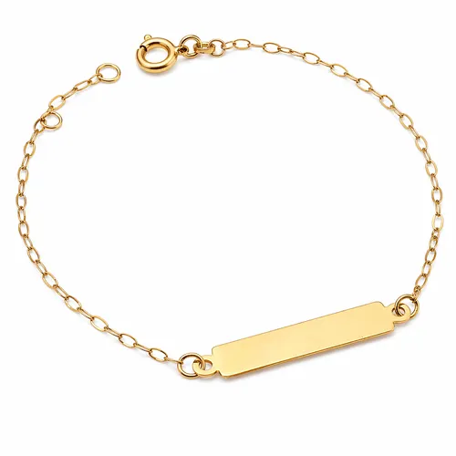 Pulseira 13,5 cm Infinito Chapa Zeta em Ouro 18K