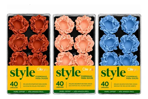 120 Forminhas para Doces Finos Flor Mesa Embalagem Brigadeiro Docinhos Decoração Luxo Casamento Festa Aniversario Batizado Corais CILEGRA