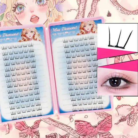 Cílios Postiços Estilo Coreano de Grande Capacidade, Cílios Artificiais Densos, Ferramenta de Maquiagem Perfeita para Aumentar os Olhos das Meninas