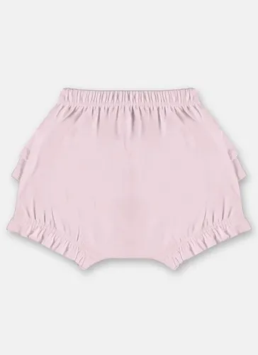 Calcinha Bebê em Suedine Babados Rosa Claro