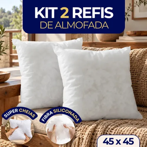 Kit 2 Enchimentos Almofada 45x45 Hipoalergênica Macia Super Resistente Premium
