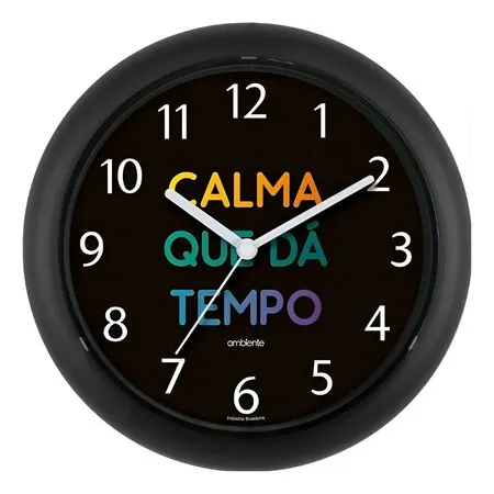 Relógio de Parede Ambiente Decorativo Calma Que Dá Tempo