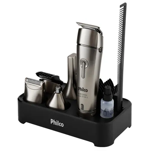 Aparador de Pelos Multi Groom PAP03 12 em 1 Seco ou Molhado Portátil Cinza
