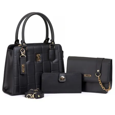 Kit Bolsas Femininas Transversal e de Mão com Carteira Selten