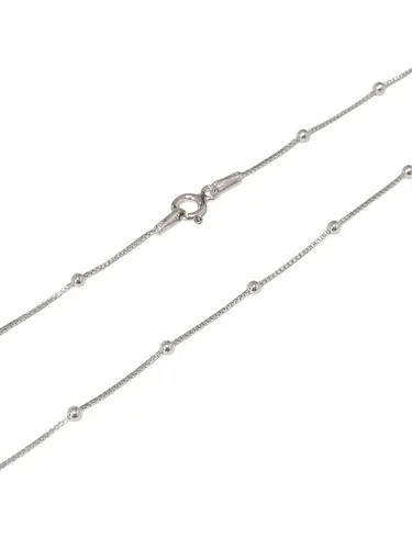 Corrente 45 cm Veneziana com Bolinhas 2 mm em Prata de Lei