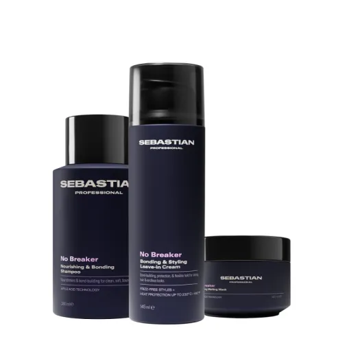 Kit Sebastian Professional no Breaker Shampoo 250ml Máscara 150ml Creme Leave-in 145ml