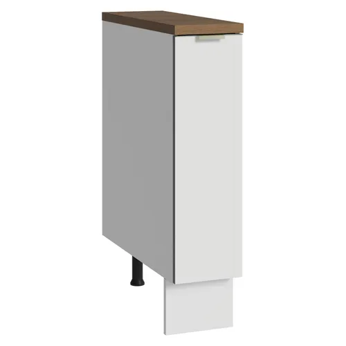 Balcão Porta-Temperos 20 x 60 cm 1 Porta (Com Tampo) Branco Veludo/ Rustic Lux Madesa
