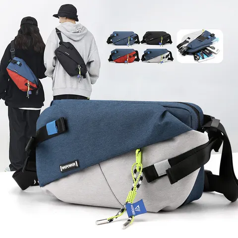 Pochetes de Nylon de Alta Qualidade com Painéis, Nova Marca 2026, Unissex, Bolsa de Peito Casual para Viagem ao Ar Livre, Bolsa Transversal Masculina, Bolsas de Cinto Masculinas