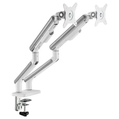 Suporte de Mesa Articulado para 2 Monitores de 17" a 32" Elements Aice Duo, com Pistão a Gás, Premium, Branco - 72131