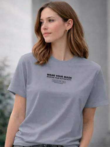 Camiseta Aveloz Feminina Authenticity Confortável 100% Algodão Cinza