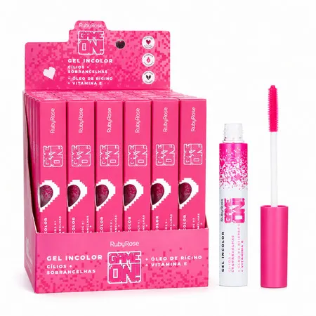 Box 24 Gel Incolor Cílios e Sobrancelhas Ruby Rose Game On HB509