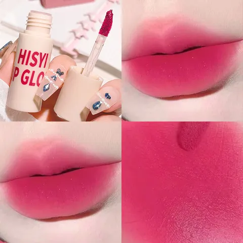 Esmalte labial de veludo fosco de 6 cores, batom altamente pigmentado natural de longa duração, acabamento fosco portátil universal maquiagem de esmalte labial