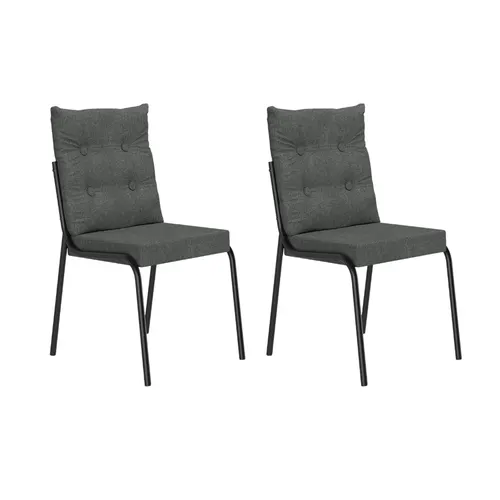 Conjunto 2 Cadeiras de Jantar Bali Carraro Preta