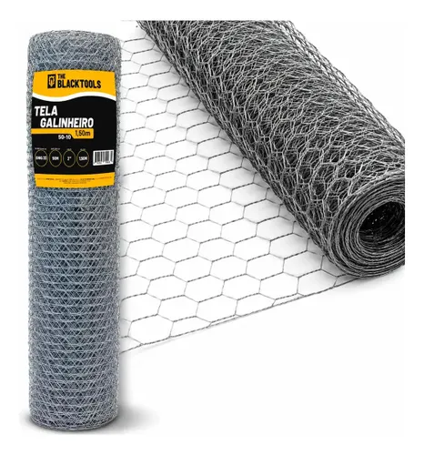 Tela de Arame Galvanizado Horta Galinheiro Fio 23 1,50x50m Bcg150 - The Black Tools
