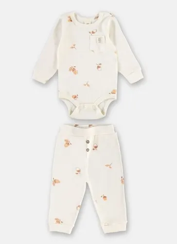 Conjunto para Bebê Unissex com Body e Calça Off White